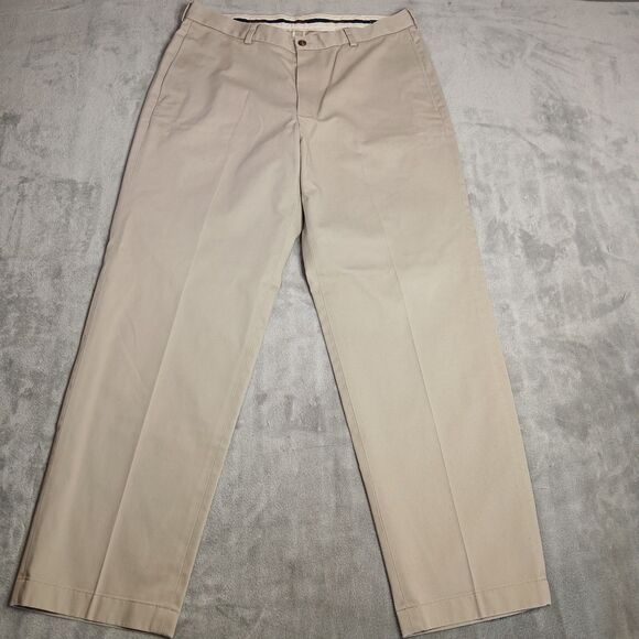 Brooks Brothers Hudson Dress Pants Mens 36x32 Classic Khaki Cotton Golf Preppy - Picture 2 of 13
